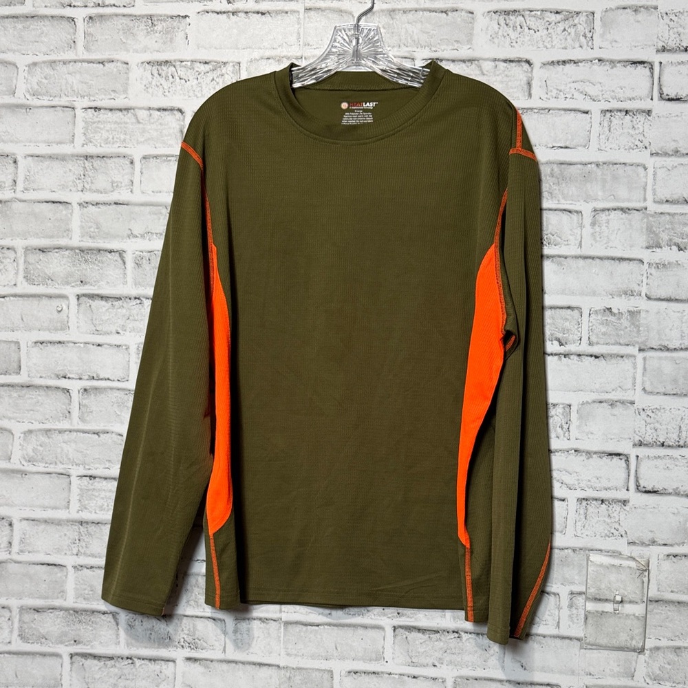 Cabela's Olive and Orange Long Sleeve Tee‎